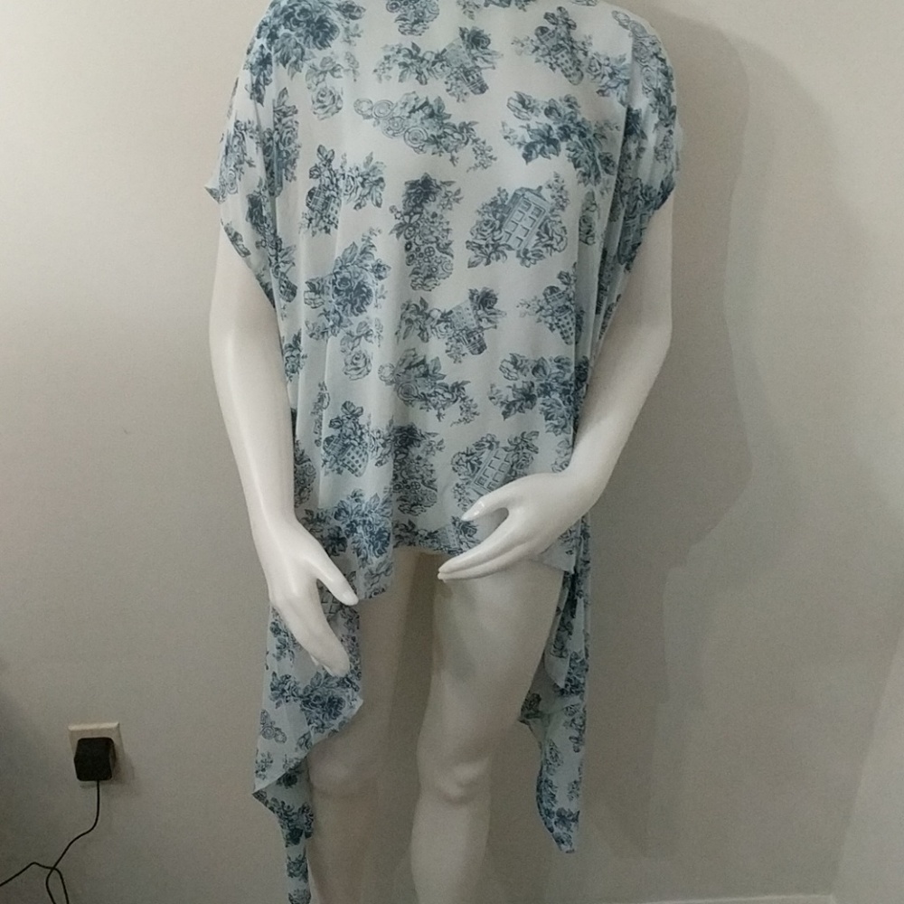 Torrid Dr Who Chiffon floral top.